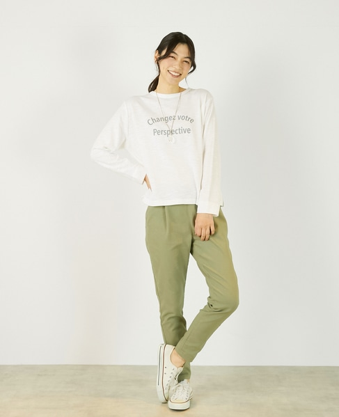 《定番》ストレッチスリムテーパードパンツ 詳細画像 カーキ 2