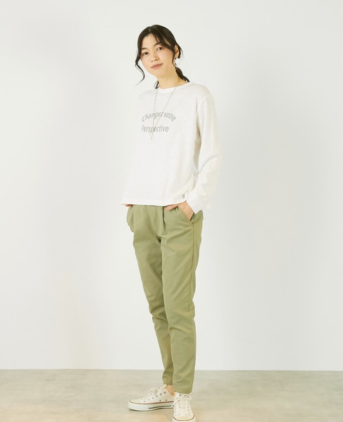 《定番》ストレッチスリムテーパードパンツ 詳細画像 カーキ 3