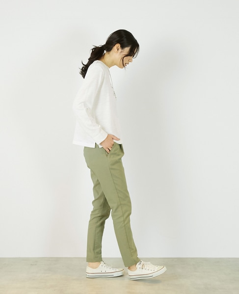 《定番》ストレッチスリムテーパードパンツ 詳細画像 カーキ 7