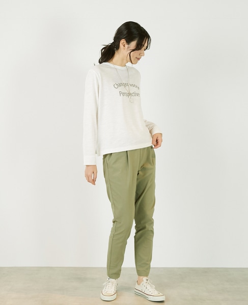 《定番》ストレッチスリムテーパードパンツ 詳細画像 カーキ 8