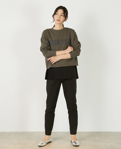 《定番》ストレッチスリムテーパードパンツ 詳細画像 ブラック 2