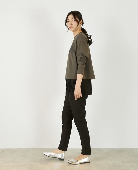 《定番》ストレッチスリムテーパードパンツ 詳細画像 ブラック 3