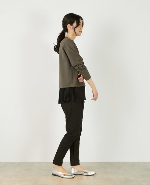 《定番》ストレッチスリムテーパードパンツ 詳細画像 ブラック 6
