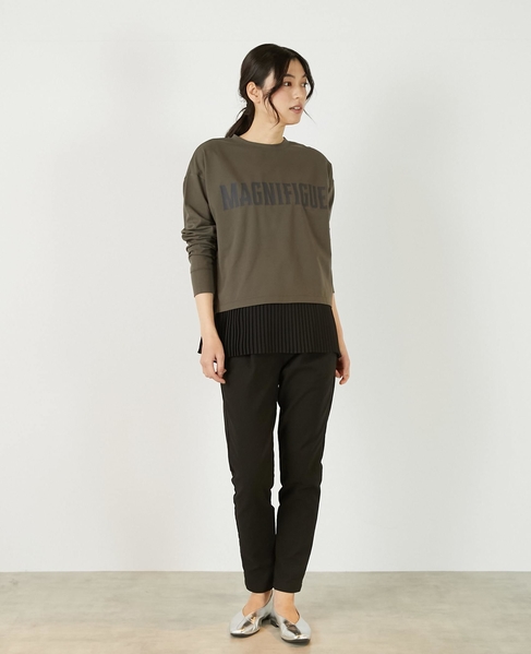 《定番》ストレッチスリムテーパードパンツ 詳細画像 ブラック 8