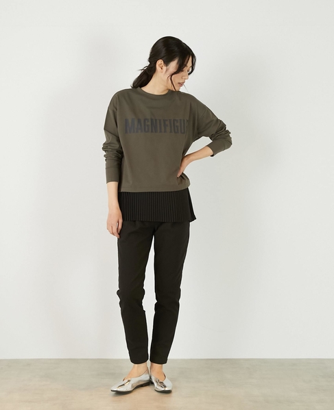 《定番》ストレッチスリムテーパードパンツ 詳細画像 ブラック 9