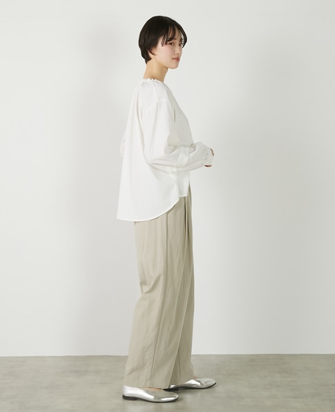 【レーヨンナイロンポプリンタックカーブパンツ】 詳細画像 ベージュ 10