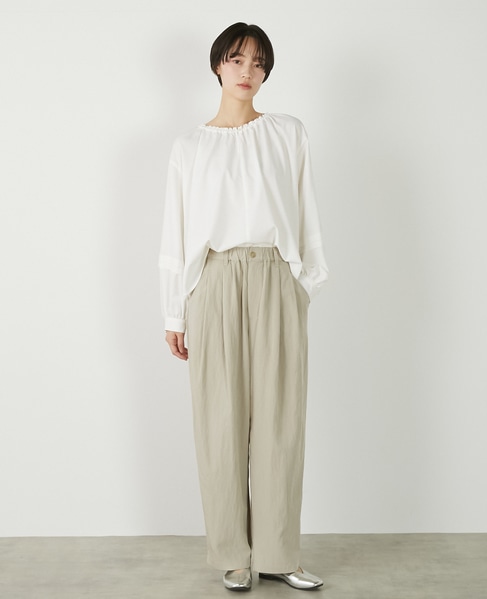 【レーヨンナイロンポプリンタックカーブパンツ】 詳細画像 ベージュ 11