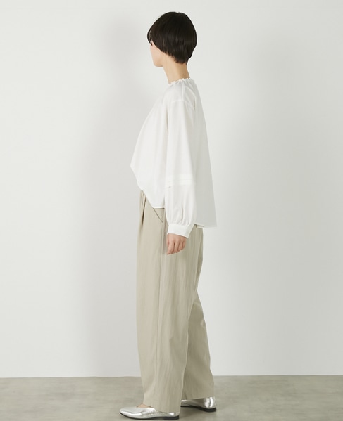 【レーヨンナイロンポプリンタックカーブパンツ】 詳細画像 ベージュ 6