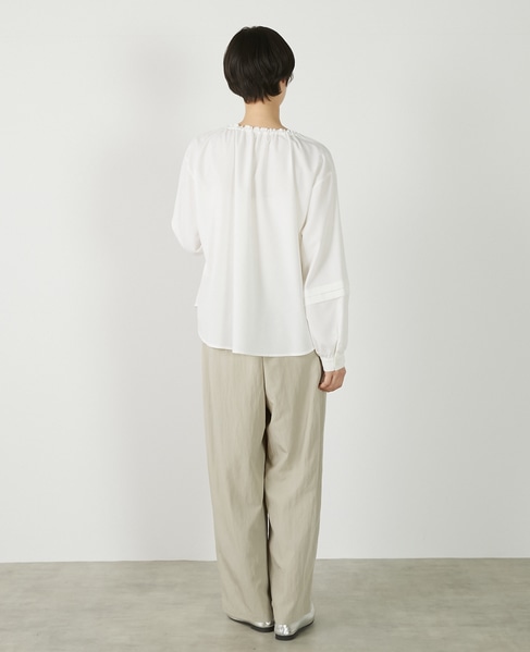 【レーヨンナイロンポプリンタックカーブパンツ】 詳細画像 ベージュ 8