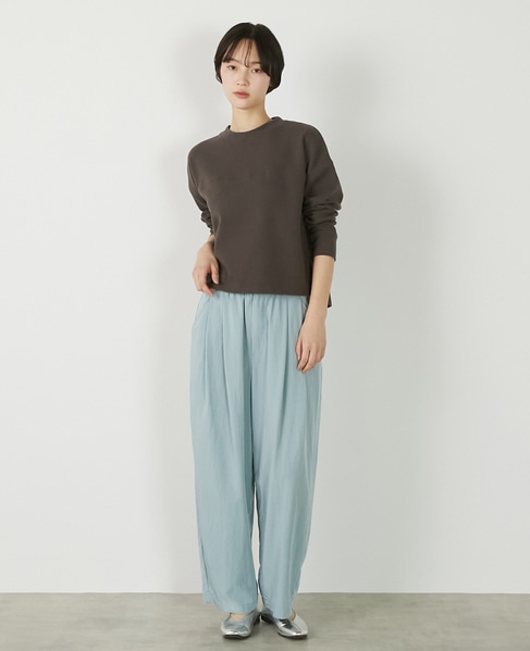 【レーヨンナイロンポプリンタックカーブパンツ】 詳細画像 ライトブルー 2