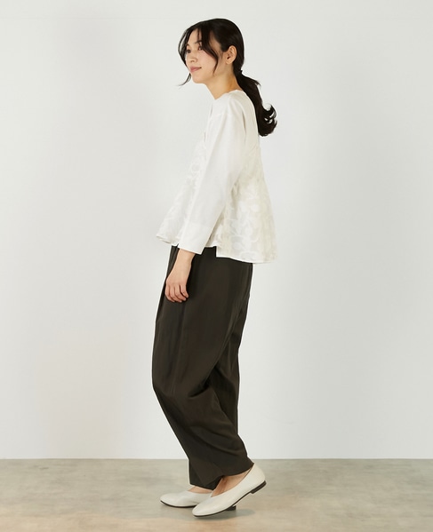 【レーヨンナイロンポプリンタックカーブパンツ】 詳細画像 チャコールグレー 4