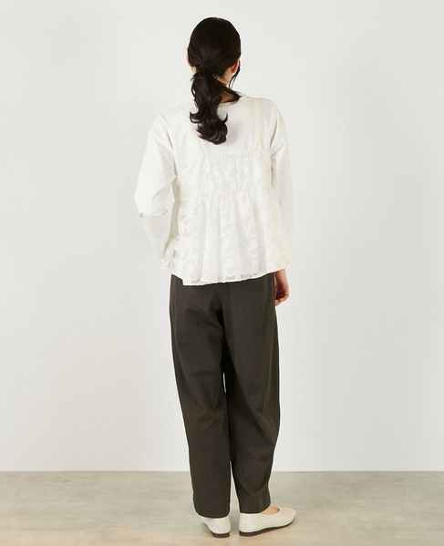 【レーヨンナイロンポプリンタックカーブパンツ】 詳細画像 チャコールグレー 5