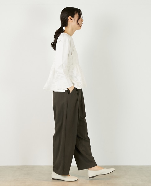 【レーヨンナイロンポプリンタックカーブパンツ】 詳細画像 チャコールグレー 6