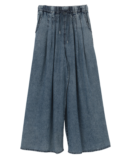 【パウダーデニムタックワイドパンツ】 詳細画像 インディゴブルー 11