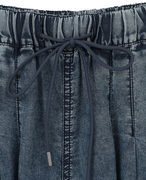 【パウダーデニムタックワイドパンツ】 詳細画像 インディゴブルー 14