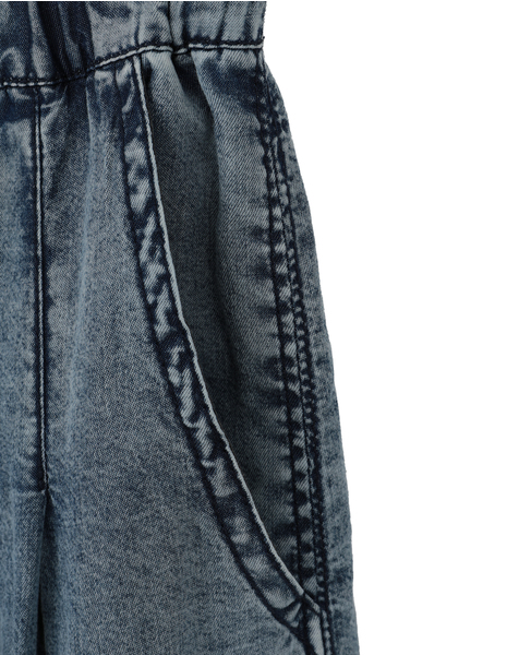 【パウダーデニムタックワイドパンツ】 詳細画像 インディゴブルー 15