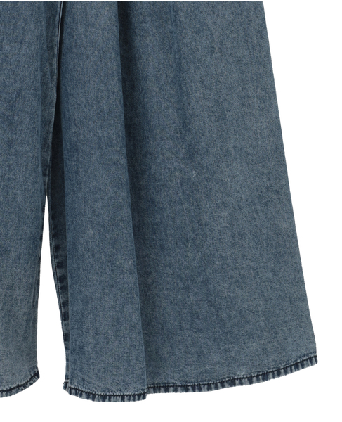 【パウダーデニムタックワイドパンツ】 詳細画像 インディゴブルー 16