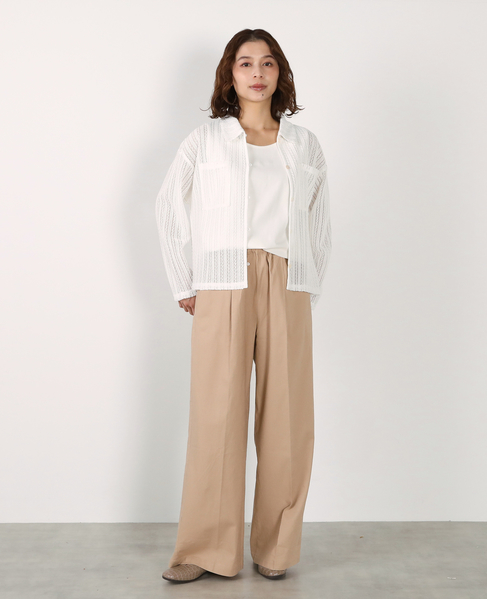 【リネンレーヨンワイドストレートパンツ】 詳細画像 ベージュ 10