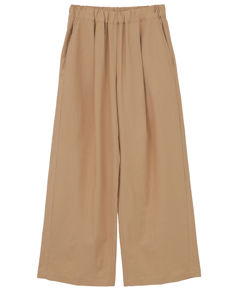【リネンレーヨンワイドストレートパンツ】 詳細画像 ベージュ 11