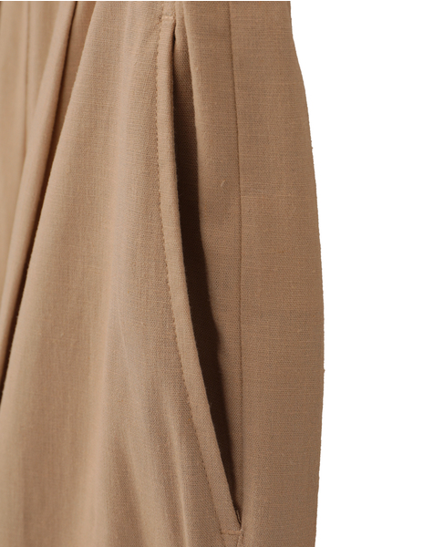 【リネンレーヨンワイドストレートパンツ】 詳細画像 ベージュ 14