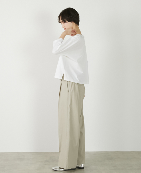 【リネンレーヨンワイドストレートパンツ】 詳細画像 セージグリーン 5