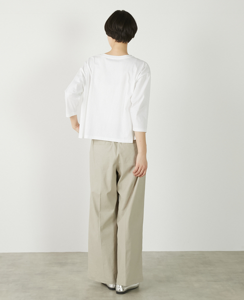 【リネンレーヨンワイドストレートパンツ】 詳細画像 セージグリーン 6