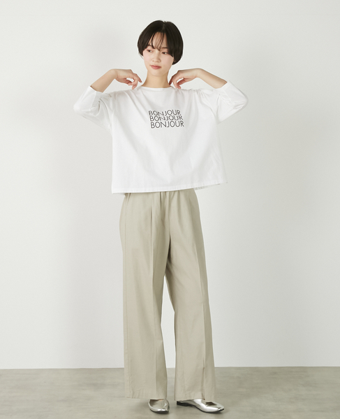 【リネンレーヨンワイドストレートパンツ】 詳細画像 セージグリーン 9