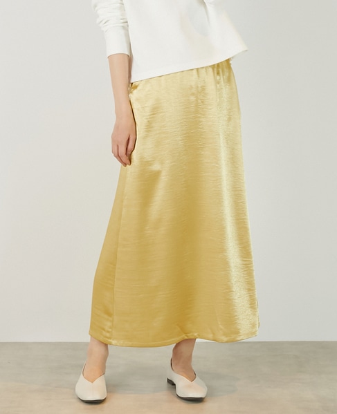【ヘビーサテンナロースカート】 詳細画像 イエロー 1