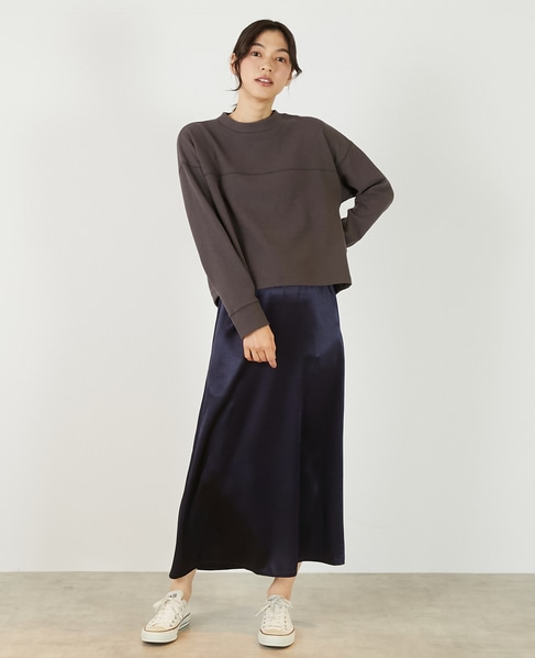 【ヘビーサテンナロースカート】 詳細画像 ダークネイビー 2