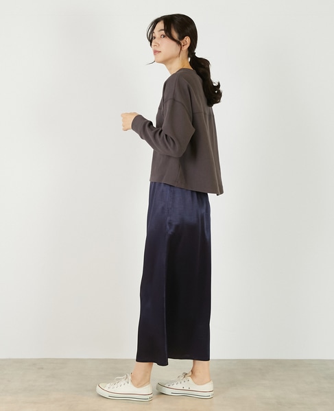 【ヘビーサテンナロースカート】 詳細画像 ダークネイビー 3