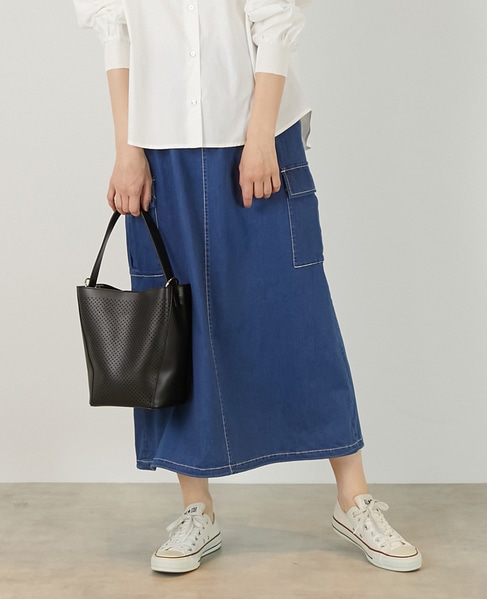 【アソートイージーカーゴスカート】 詳細画像 インディゴブルー 1