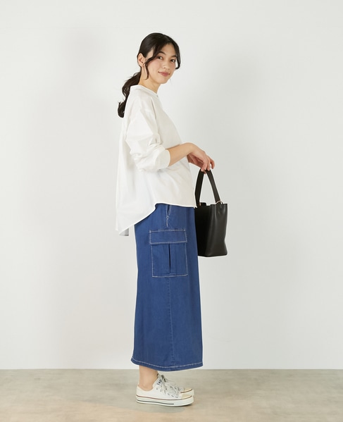 【アソートイージーカーゴスカート】 詳細画像 インディゴブルー 7