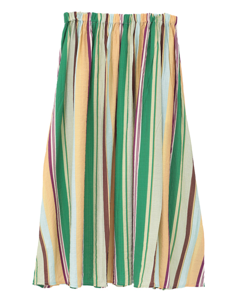 【マルチストライプギャザーフレアスカート】 詳細画像 グリーン 13
