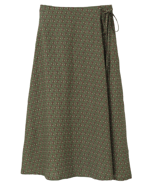 【アソートプリントラップ風スカート】 詳細画像 グリーン 1