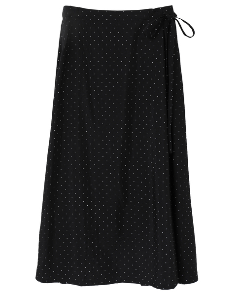 【アソートプリントラップ風スカート】 詳細画像 ブラック 1