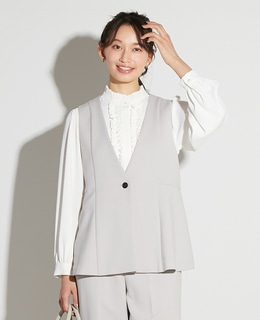 【noir】ダブルクロスペプラムベスト（セットアップ可）