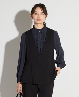 【noir】ダブルクロスペプラムベスト（セットアップ可）