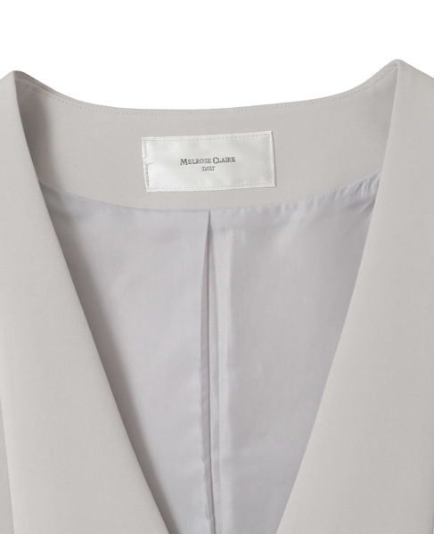 【noir】ダブルクロスペプラムベスト（セットアップ可） 詳細画像 ライトグレー 13