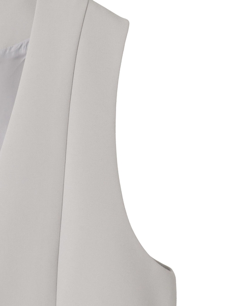 【noir】ダブルクロスペプラムベスト（セットアップ可） 詳細画像 ライトグレー 14