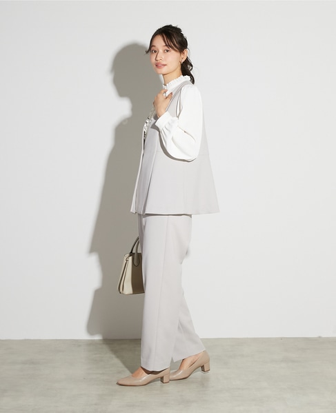 【noir】ダブルクロスペプラムベスト（セットアップ可） 詳細画像 ライトグレー 3