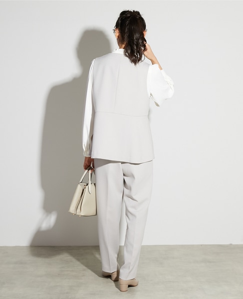 【noir】ダブルクロスペプラムベスト（セットアップ可） 詳細画像 ライトグレー 4