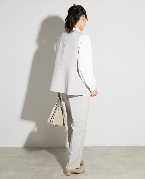 【noir】ダブルクロスペプラムベスト（セットアップ可） 詳細画像 ライトグレー 5