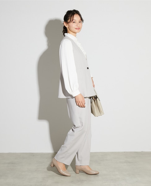 【noir】ダブルクロスペプラムベスト（セットアップ可） 詳細画像 ライトグレー 6