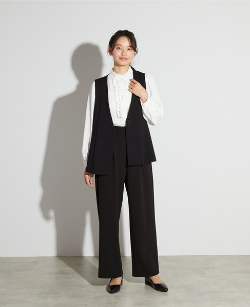 【noir】ダブルクロスペプラムベスト（セットアップ可） 詳細画像 ブラック 10