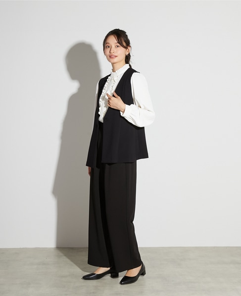 【noir】ダブルクロスペプラムベスト（セットアップ可） 詳細画像 ブラック 11