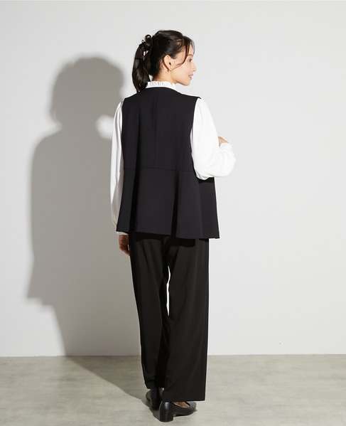 【noir】ダブルクロスペプラムベスト（セットアップ可） 詳細画像 ブラック 12