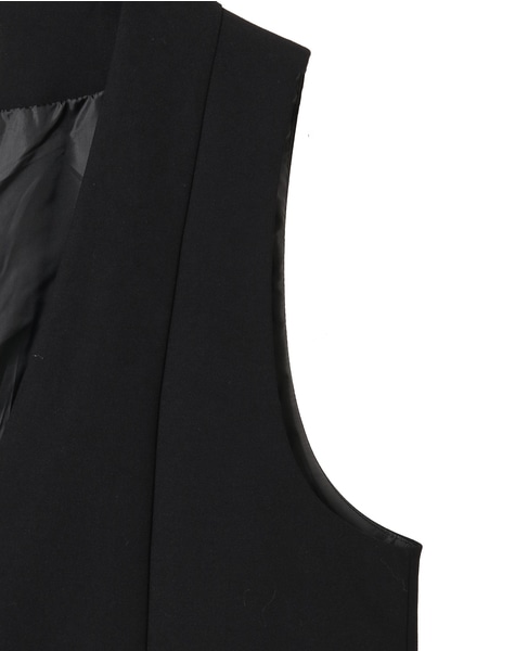 【noir】ダブルクロスペプラムベスト（セットアップ可） 詳細画像 ブラック 16