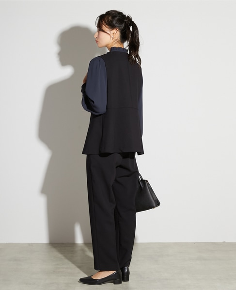 【noir】ダブルクロスペプラムベスト（セットアップ可） 詳細画像 ブラック 4