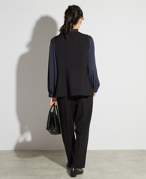 【noir】ダブルクロスペプラムベスト（セットアップ可） 詳細画像 ブラック 5