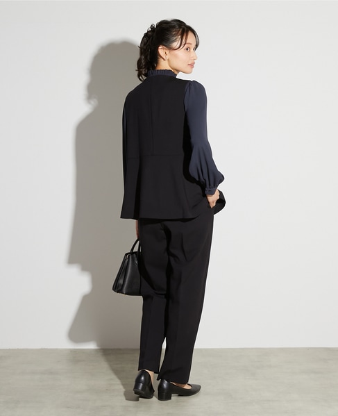 【noir】ダブルクロスペプラムベスト（セットアップ可） 詳細画像 ブラック 6